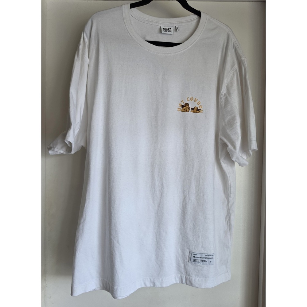 Boy London Men's T-Shirt XXL Short Sleeve White Cotton Graphic Tee